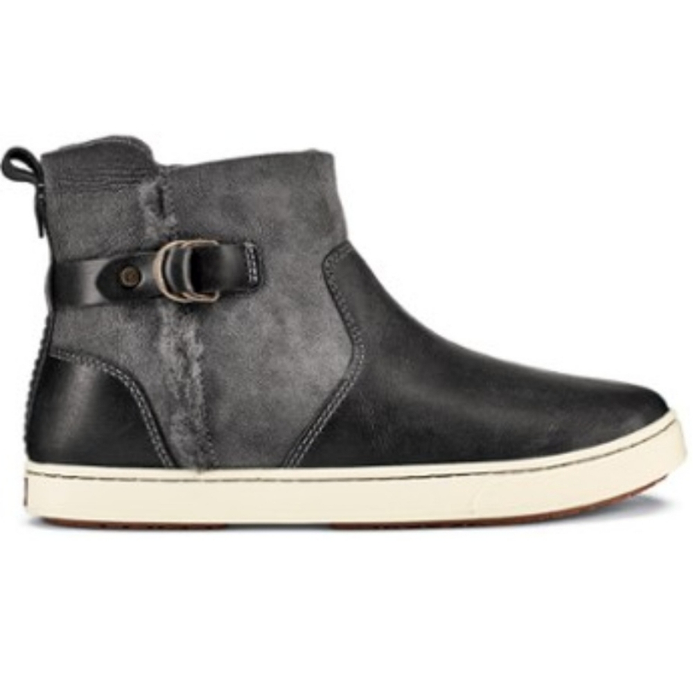 OLUKAI PEHUA HULU "FOG" SHEARLING SNEAKERS